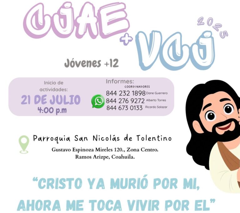 Parroquia San Nicolás invita a jóvenes a vivir una experiencia espiritual en el CJAE + VCJ 2025