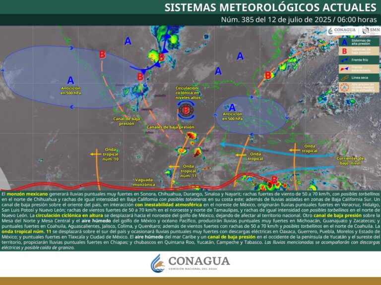 Se pronostican lluvias fuertes y posible formación de torbellinos en Coahuila