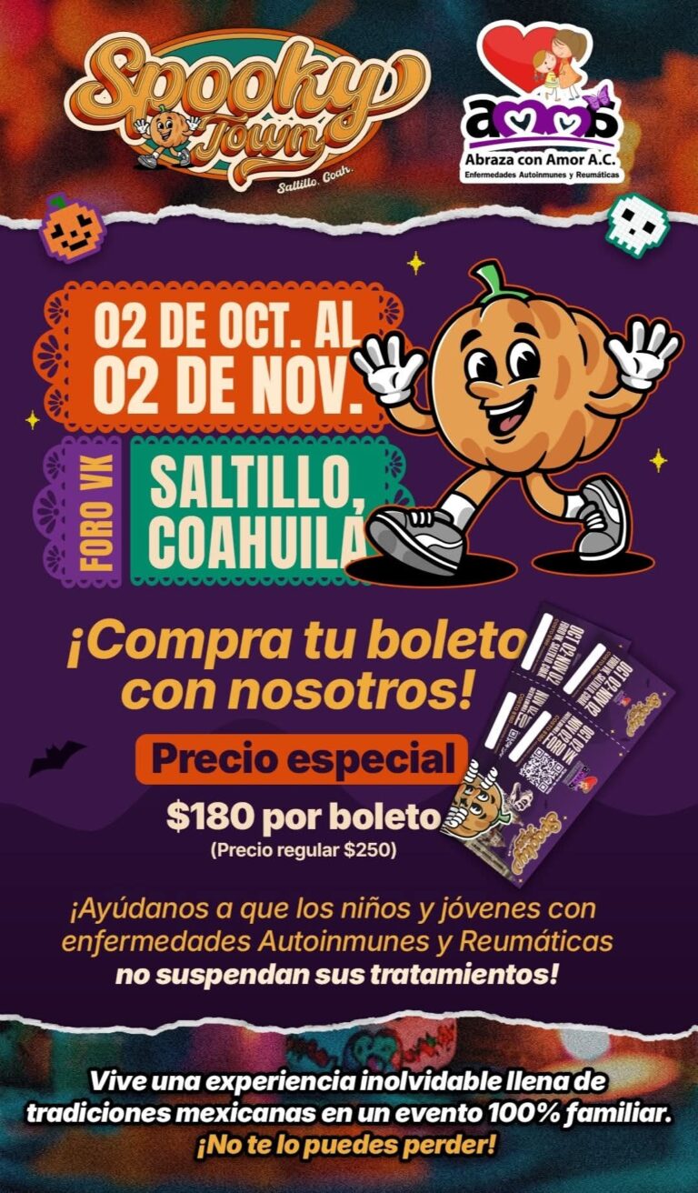 Compra tu boleto para Spooky Town en AMMA AC y apoya a niñas y niños con enfermedad autoinmune