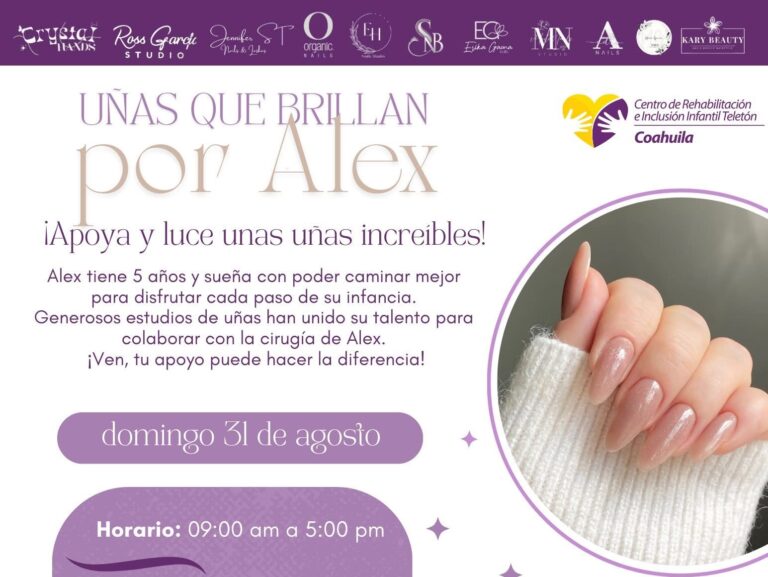 “Uñas que brillan por Alex”; campaña en Saltillo para recaudar fondos y apoyar cirugía de un niño con parálisis cerebral