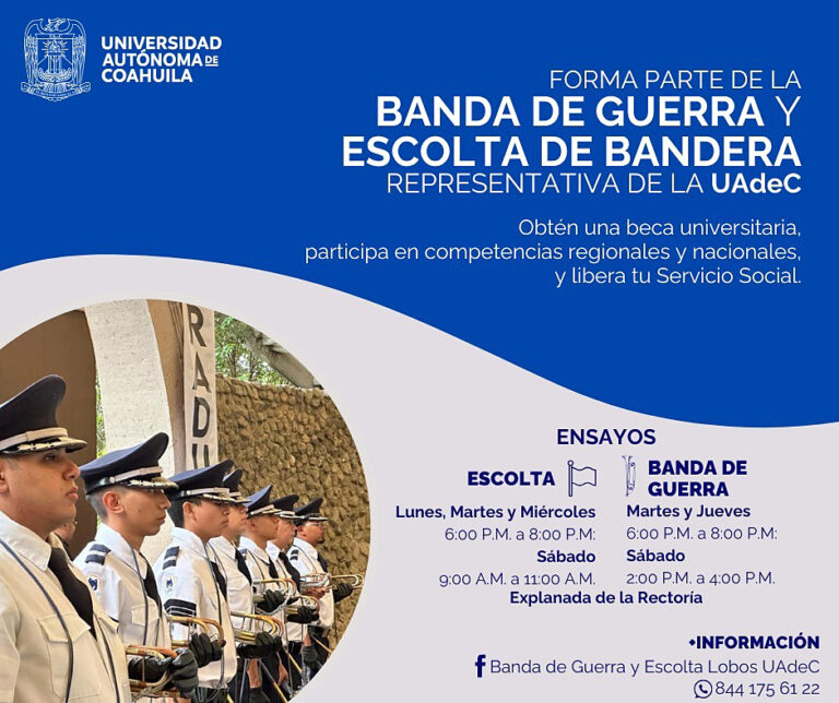 Forma parte de la Banda de Guerra y Escolta de Bandera de la UA de C