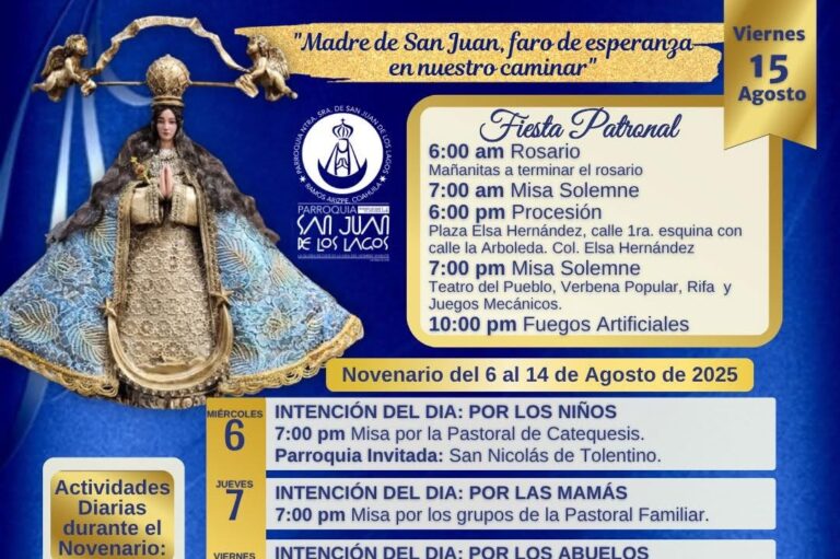 Invitan al novenario y fiesta patronal de Nuestra Señora de San Juan de los Lagos en Ramos Arizpe