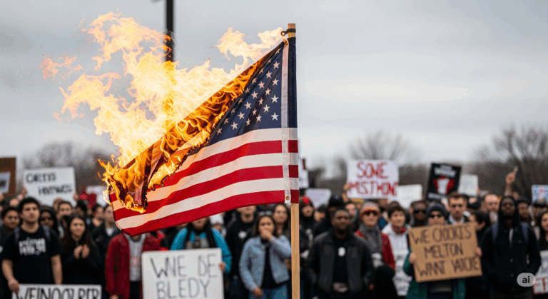 Pide Trump perseguir penalmente a quien queme la bandera de EU