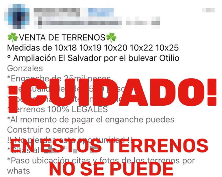 Advierte Municipio venta ilegal de terrenos