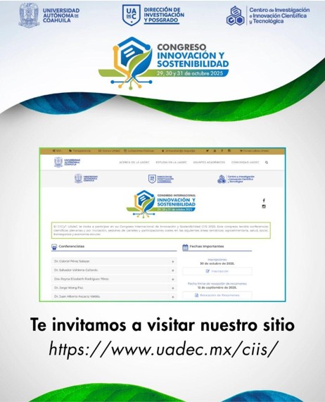 En octubre, Congreso Internacional “Innovar hoy, sostener mañana” de la UA de C