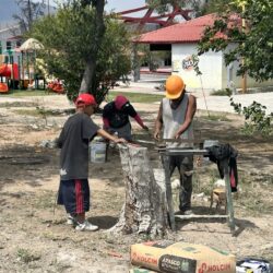 En Ramos Arizpe reparan daños en Unidad Deportiva tras accidente provocado por conductor alcoholizado