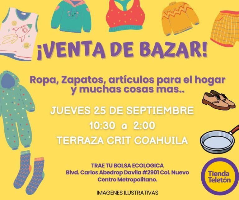 Realizará CRIT Coahuila venta de bazar este jueves a beneficio de niñas y niños ahí atendidos
