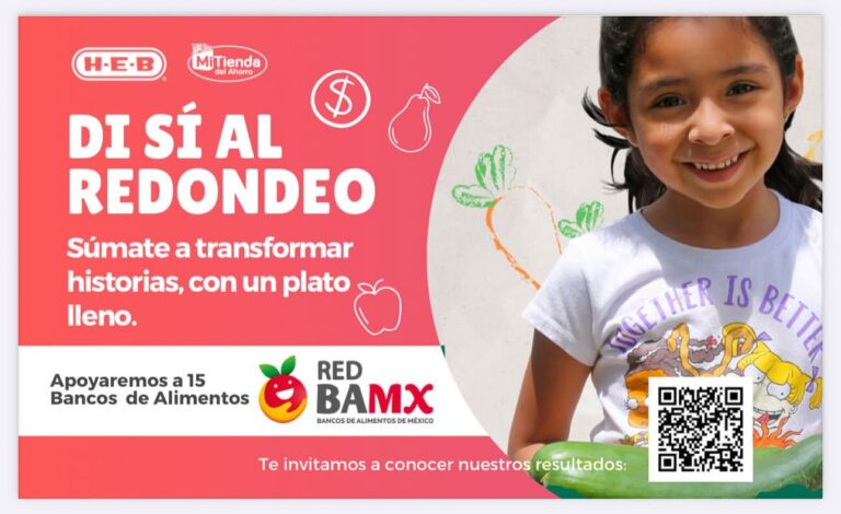 Invitan a saltillenses a apoyar redondeo en sucursales de HEB, a beneficio del Banco de Alimentos