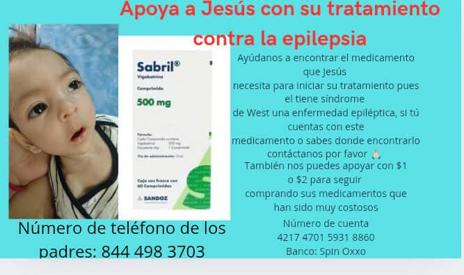 Padres de bebé con síndrome de West solicitan apoyo para conseguir medicamento
