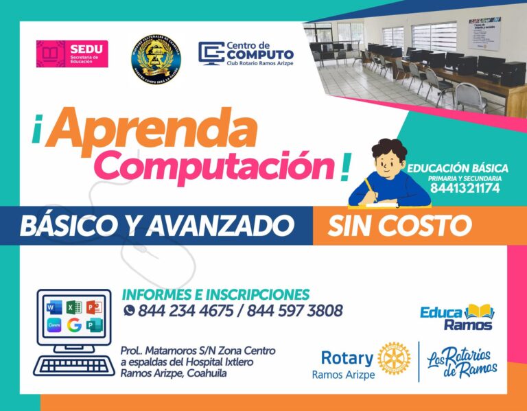 Rotarios de Ramos Arizpe impulsa cursos gratuitos de computación para la comunidad