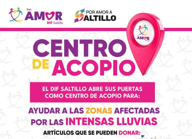 Abre DIF Saltillo centro de acopio para ayudar a zonas afectadas por lluvias