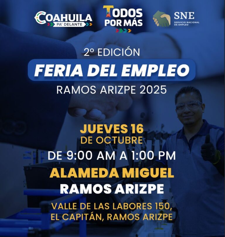Este jueves 16 de octubre, feria del empleo en Ramos; será incluyente