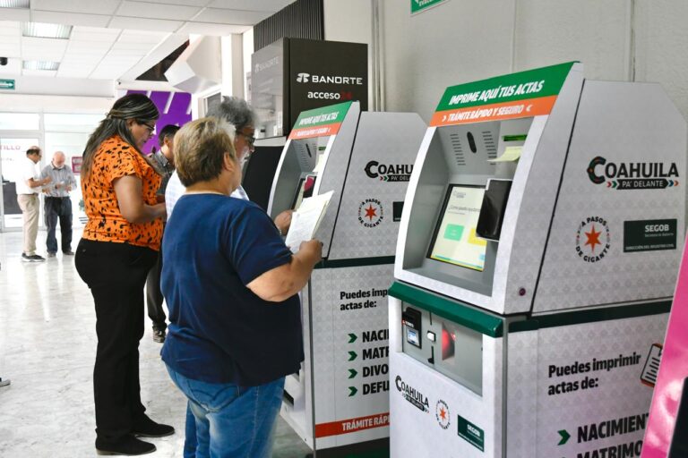 Coahuila avanza en la modernización del Registro Civil: instalan nuevos cajeros RCNET en Saltillo y Ramos Arizpe