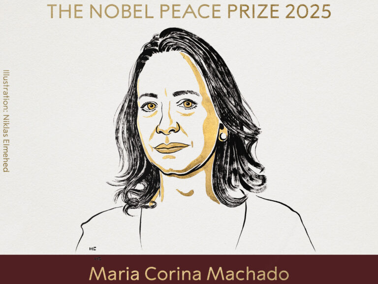 María Corina Machado recibe el Nobel de la Paz 2025 por su defensa de la democracia en Venezuela
