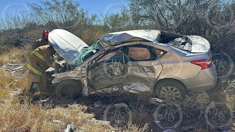 Muere conductora tras fuerte choque en Ramos Arizpe