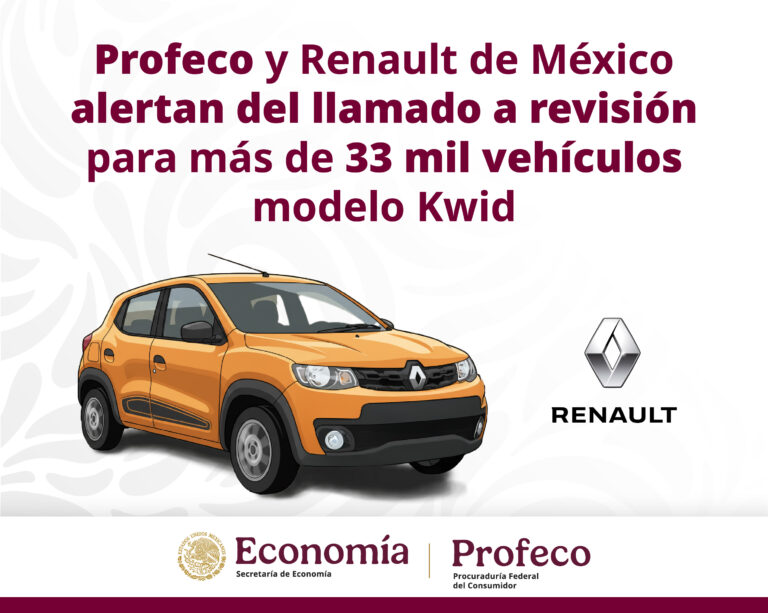 Profeco y Renault alertan por fallas que podrían causar accidentes en más de 33 mil vehículos