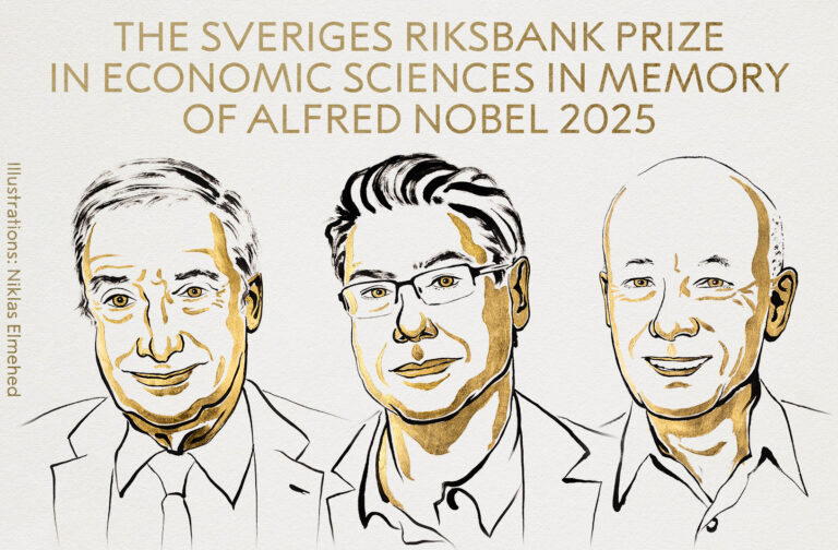 Tres científicos comparten Premio Nobel de Economía 2025