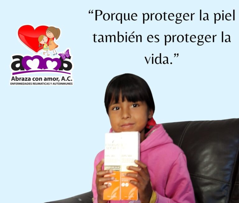 Pide Fundación AMMA donativos de protector solar para menores con enfermedad autoinmune