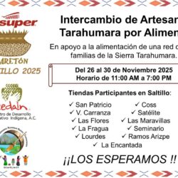 Podrán saltillenses y ramosarizpenses obtener artesanías Raramuri por productos de despensa 