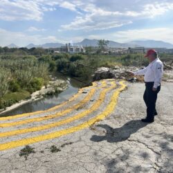 Refuerzan supervisión en el arroyo La Encantada de Ramos Arizpe ante avance de erosión