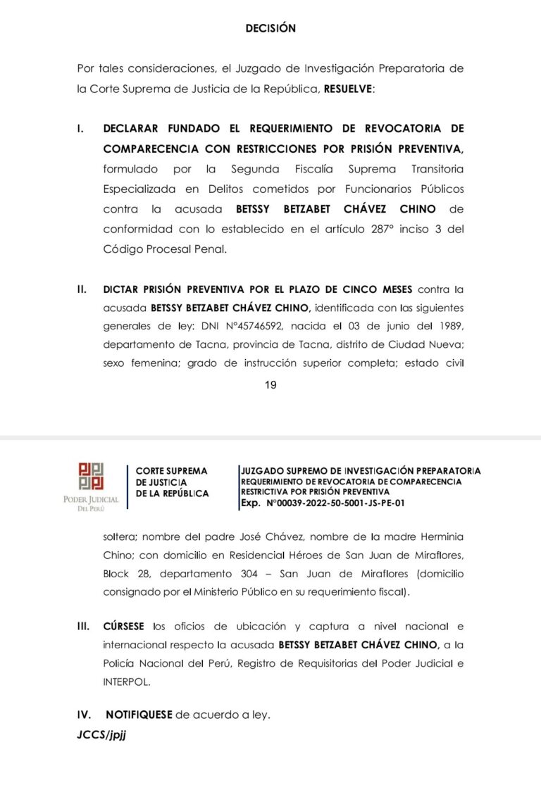 Dictan prisión y orden de captura a exprimera ministra peruana asilada por México