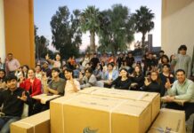 Entrega rector de la UA de C equipos de aire acondicionado y mobiliario a Escuela de Arquitectura Unidad Laguna