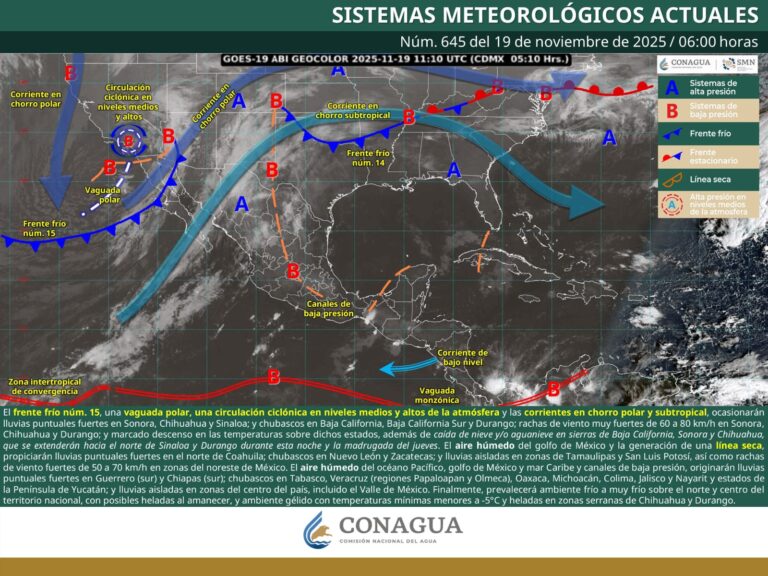 Frente frío número 15 generará lluvias y fuertes vientos en Coahuila