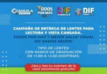 DIF Ramos Arizpe impulsa campaña gratuita de lentes