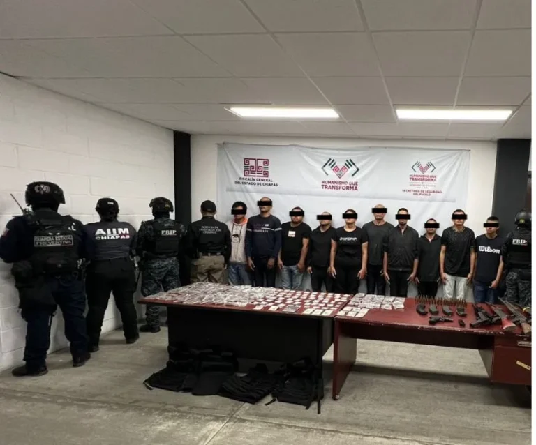 Detienen a 12 del CJNG en Chiapas