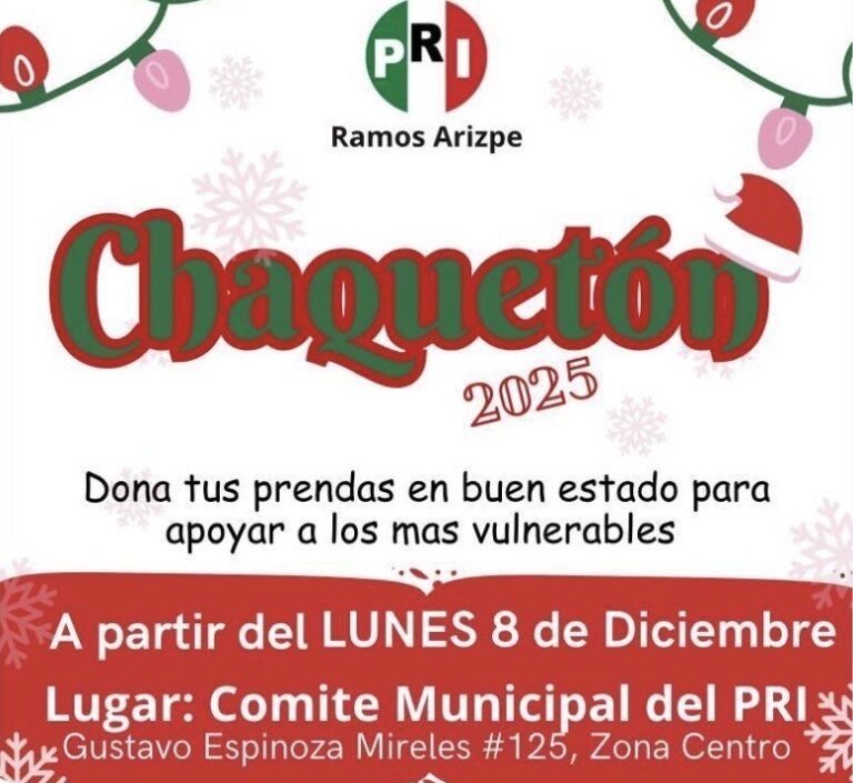 PRI Ramos Arizpe lanza el “Chaquetón 2025” para apoyar a familias vulnerables