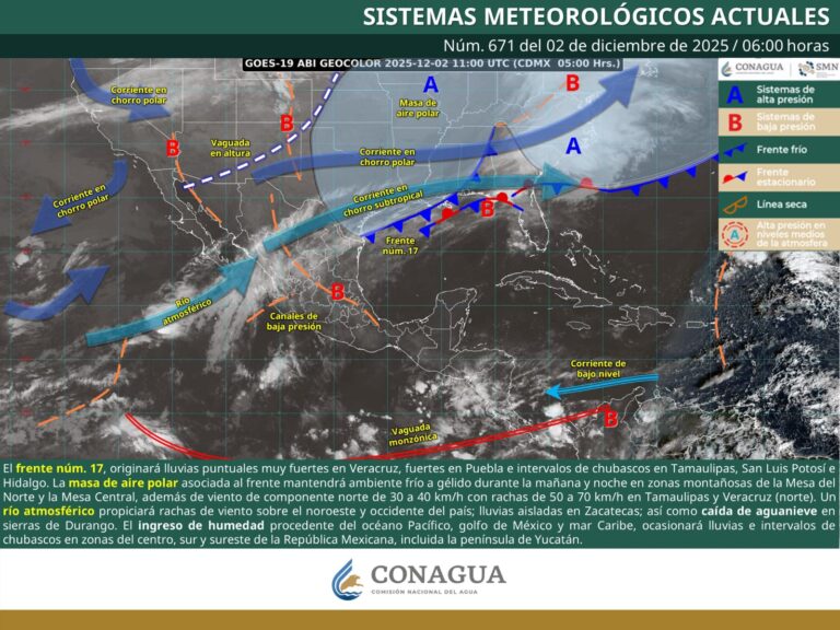 Sistema frontal número 17 generará lluvias y ambiente frío en Coahuila
