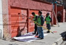 Elimina Gobierno de Saltillo pintas y grafiti en el Centro Histórico