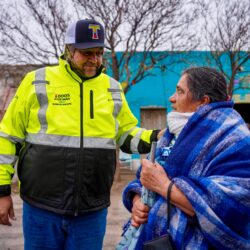Implementa Ramos Arizpe operativo especial por frente frío; visita TG ejido Landeros
