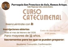 Invitan a adultos a integrarse al Curso de Catecúmenos en la parroquia San Francisco de Asís