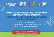 Salud visual al alcance; DIF Municipal invita a campaña de lentes en Ramos Arizpe