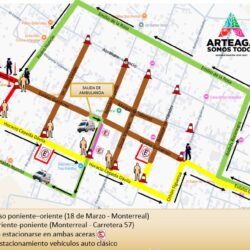 Agenda y recorrido de evento auto antiguo, en Arteaga2
