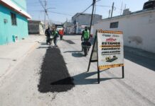 Municipio avanza en la rehabilitación de pavimento en colonia Universidad Pueblo