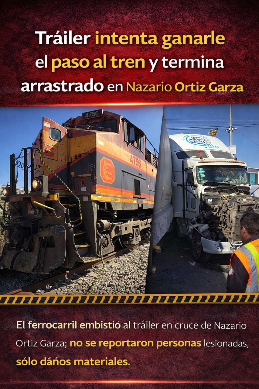 Tráiler intenta ganarle el paso al tren y termina arrastrado en ...