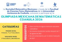 Convocan UA de C y la Sociedad Matemática Mexicana a participar en la 40ª Olimpiada Mexicana de Matemáticas en Coahuila