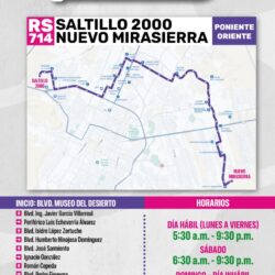 Arranca este lunes 20 de abril en Saltillo la ruta alimentadora RS-7143