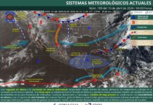 Chubascos y lluvias puntuales fuertes, con posible formación de torbellinos en Coahuila