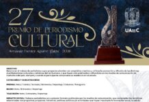 Convoca UA de C a participar en el Premio de Periodismo Cultural en su edición 27