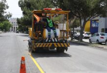 Fortalece Javier Díaz seguridad vial en Avenida Universidad con señalización renovada