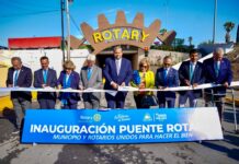 Tomás Gutiérrez y Francesco Arezzo entregan remodelación del Puente Rotario en Ramos Arizpe