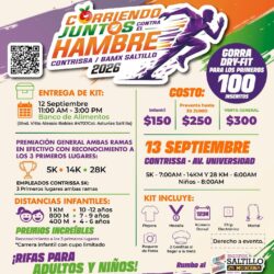 Abren preventa de inscripciones para la carrera “Corriendo Juntos contra el Hambre” 2026 del Banco de Alimentos de Saltillo1