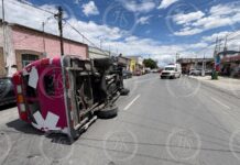 Choque múltiple deja cuantiosos daños en el Centro de Saltillo.