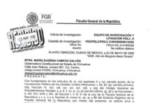 Cita la FGR a comparecer a gobernadora Maru Campos