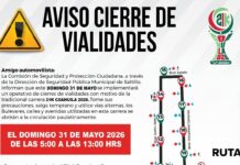 Considere cierres viales este domingo por la 21K Coahuila 2026