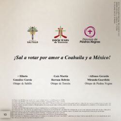 Obispos de Saltillo, Torreón y Piedras Negras llaman a coahuilenses a votar el próximo 7 de junio10