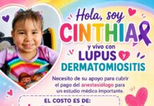 Piden donativos de saltillenses para apoyar a pequeña con lupus y dermatomiositis